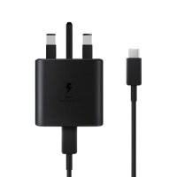 Official Samsung Black 45W Super Fast Wall Charger & 1m USB-C to C Cable - For Samsung Galaxy Tab S9