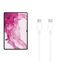 Official Samsung 1m white USB-C to USB-C PD Cable - For Samsung Galaxy Tab S9 Plus