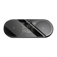 Baseus 20W Black Digital LED Display Dual Wireless Charger Pad - For Nothing Phone (1)