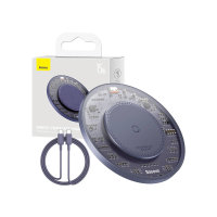Baseus Purple Transparent 15W Wireless Charger Pad & USB-C Cable