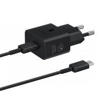 Official Samsung 25W Black USB-C EU Super Fast Mains Charger With 1m USB-C Cable