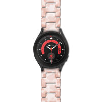 LoveCases Light Pink Tortoise Shell Resin Links Band - For Samsung Galaxy Watch 5 Pro
