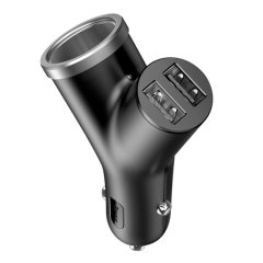Baseus 40W Dual USB-A Y Type Car Charger with Cigarette Lighter Socket