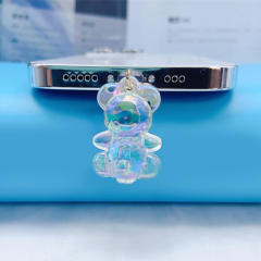 LoveCases Clear Teddy Bear Dust Plug - For Lightning Devices