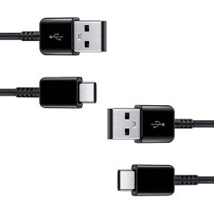 Official Samsung Black 1.5m USB-A to USB-C Fast Charge & Sync Cables - 2 Pack