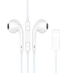 White Lightning Wired Earphones with Call / Volume Controls - for iPhones