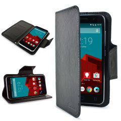 Olixar Leather-Style Vodafone Smart Prime 6 Wallet Case - Black