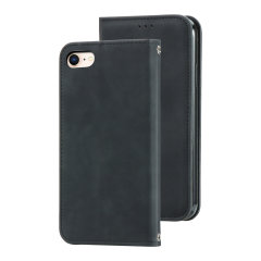 Olixar Leather-Style iPhone 8 Wallet Stand Case - Black