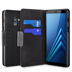 Olixar Leather-Style Samsung Galaxy A8 Wallet Stand Case - Black