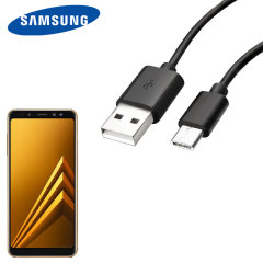 Officiële Samsung USB-C Galaxy A8 Plus 2018 Oplaadkabel - Zwart