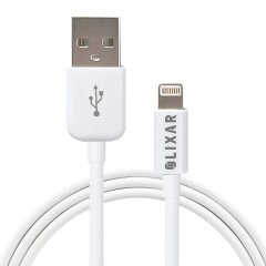 Olixar USB-A to Lightning Charge and Sync Cable For iPhones & iPads - White 1m