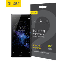 Keep your Sony Xperia XZ2's screen in pristine condition with this Olixar scratch-resistant screen protector 2-in-1 pack.