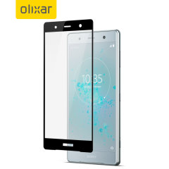 This ultra-thin tempered glass full cover screen protector for the Sony Xperia XZ2 Premium from Olixar with black front offers toughness, high visibility and sensitivity all in one package.