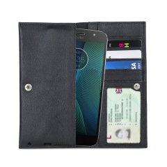Olixar Primo Genuine Leather Motorola Moto G5S Plus Case - Black