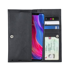 Olixar Primo Genuine Leather Xiaomi Mi 8 Plånboksfodral - Svart