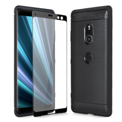 Flexible rugged casing with a premium matte finish non-slip carbon fibre and brushed metal design, the Olixar Sentinel case in black keeps your Sony Xperia XZ3 protected from 360 degrees with the added bonus of a tempered glass screen protector.