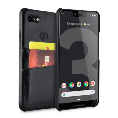 Designed for the Google Pixel 3 XL, this black executive leather-style case from Olixar provides a perfect fit and durable protection against scratches, knocks and drops with the added convenience of 2 RFID protected credit card-sized slots.