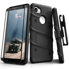 Equip your Google Pixel 3 XL with military grade protection and superb functionality with the ultra-rugged Bolt case in black from Zizo. Coming complete with a tempered glass screen protector, handy belt clip and integrated kickstand.