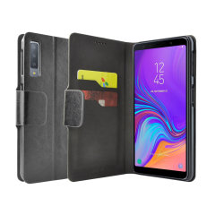 Olixar Leather-Style Samsung Galaxy A7 2018 Wallet Stand Case - Black