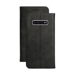 Olixar Lederen Stijl Samsung Galaxy S10 Portemonnee Case - Zwart