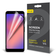 Keep your Google Pixel 3a's screen in pristine condition with this Olixar scratch-resistant screen protector 2-in-1 pack.