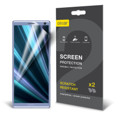 Keep your Sony Xperia 10 screen in pristine condition with this Olixar scratch-resistant screen protector 2-in-1 pack.