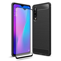 Olixar Sentinel Huawei P30 Case and Glass Screen Protector - Black