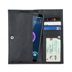 Olixar Primo Genuine Leather HTC Desire 12s Pouch Wallet Case - Black