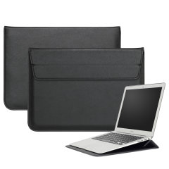 Olixar Leather-Style Universal 13" Laptop Sleeve With Stand - Black