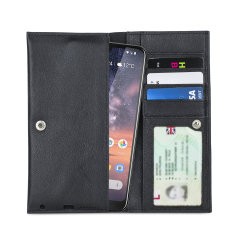Olixar Primo Genuine Leather Nokia 3.2 Pouch Wallet Case - Black