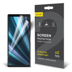 Keep your Sony Xperia 1 screen in pristine condition with this Olixar scratch-resistant screen protector 2-in-1 pack.