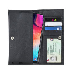 Olixar Primo Genuine Leather Samsung Galaxy A50 Wallet Case - Black