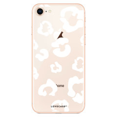 Coque iPhone 7 Plus LoveCases Traces de léopard – Blanc transparent