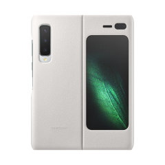 This Official Samsung Genuine Leather Cover Case in White is the perfect way to keep your Galaxy Fold smartphone protected. The Leather Cover wraps your Galaxy Fold in luxury premium calfskin leather ensure supreme style with ultra protection.