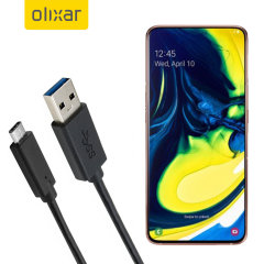 Olixar USB-C Samsung Galaxy A80 Charging Cable - Black 1m