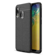 Coque Samsung Galaxy A20e Olixar Attache en cuir synthétique – Noir