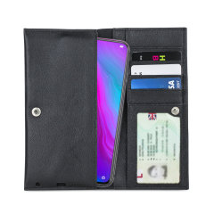 Olixar Primo Genuine Leather Oppo Reno 10x Zoom Wallet Case - Black