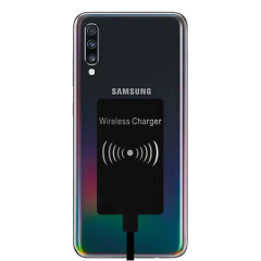 Enable wireless charging for your Samsung Galaxy A70 without having to modify your phone or use a specialist case with this Ultra Thin Qi Wireless Charging Adapter.