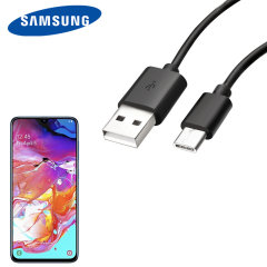 Câble USB-C Officiel Samsung Galaxy A70 – Chargement Rapide – Noir