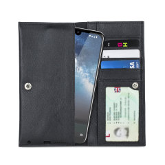 Housse Nokia 2.2 Olixar Primo portefeuille en cuir – Noir