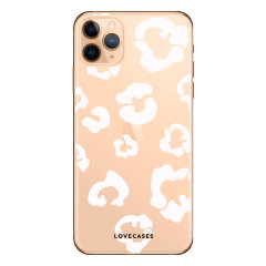 Coque iPhone 11 Pro Max LoveCases Léopard – Transparent / blanc