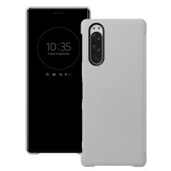 This official Style Cover View in Grey from Sony houses your Xperia 5, providing protection and full functionality through the see-through touchscreen font cover, allowing you to view and action incoming messages and calls.