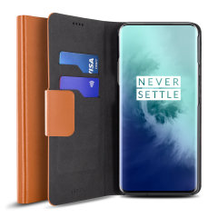 Olixar OnePlus 7T Pro Portemonnee Hoesje in Lederen Stijl - Bruin