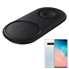 Wirelessly charge your Samsung S10 Plus with Wireless Fast Charge technology using this official Samsung Qi Duo Wireless Charging Pad in black. This pad allows dual wireless charging at the same time ensuring you've always got power.