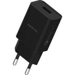 An Official Nokia EU (European) adaptive fast mains charger for your Smartphone. With a power output of 18W, you'll have battery within minutes. This is an official accessory.  