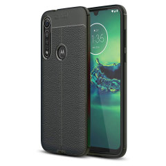 Coque Motorola Moto G8 Plus Olixar Attache effet cuir – Noir