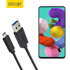 Olixar USB-C Samsung Galaxy A71 Charging Cable - Black 1m