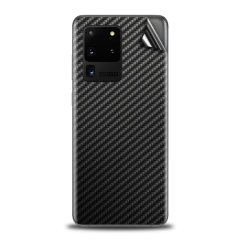 Olixar Samsung Galaxy S20 Ultra Phone Skin - Black Carbon Fibre