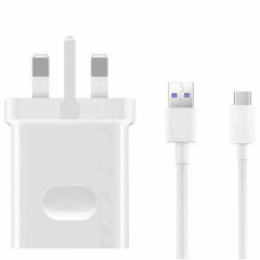 Official Huawei SuperCharge 40W Mains Charger & USB-C Charge & Sync Cable 1m - White