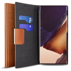 Olixar Leather-Style Samsung Note 20 Ultra Wallet Stand Case - Brown